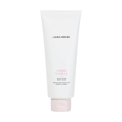 Laura Mercier Exfoliating Body Wash, Strawberry Seed and Sugar Scrub-Infused Exfoliator, Removes Impurities, Helps to Improve Uneven Skin Tone, Elasticity and Circulation, Ambre Vanille