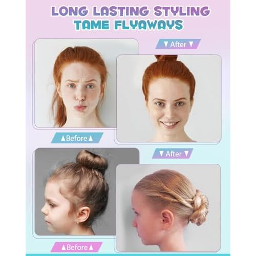 Hair Wax Stick for Girls Women, Wax Stick for Hair, Tamer for Flyaway, Hair Accessories £¦ Hair Bun Maker for Women to Ponytail, Bun, Braids, Designed for Softball, Gymnastics, Dance Fashion Hairstyle