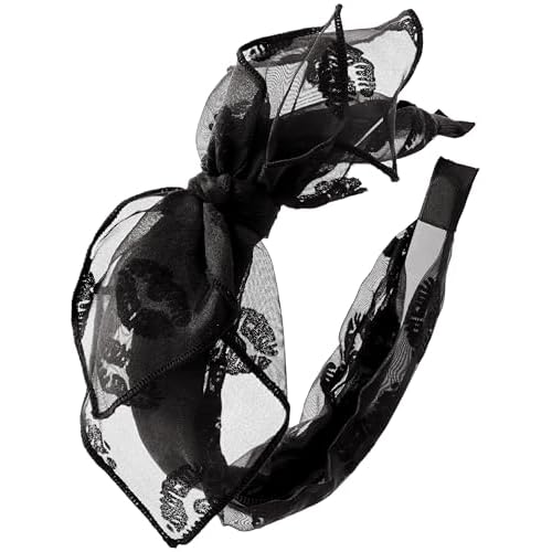 Sacina Black Bow Headbands for Women, Gothic Hair 80s Accessories, Gothic Costume Accessories