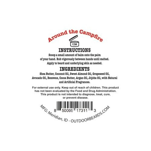 Outdoor Beards Beard Balm | 2 oz Cleansing Balm for Beards Short or Long | Beard Conditioner for Men | Essential Moisturizer for Every Man's Beard | Leave Hair and Skin Healthy (Around the Campfire)