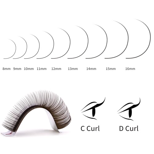 VEYES INC Colored Lash Extensions 03 05 07 15 C/D Curl 8-16mm Mixed Length Tray, Premium Individual Silk Eyelashes, Professional Supplies for Lash Techs (Dark Latte Brown 0.03 CC 8-16mm)