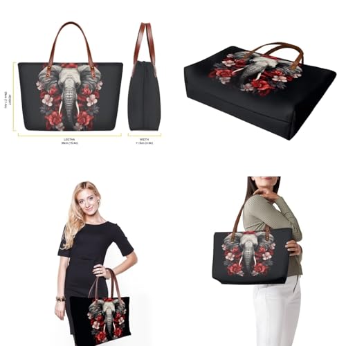 GIFTPUZZ Women Top Handle Bags Handbags with Zipper Leather Wallet Cash Card Phone Holder and Makeup Bag Set 3pcs