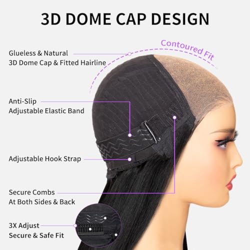 Tinashe Human Hair Wig Glueless 6¡¿5 HD Lace Front Bob Natural Black Closure Wigs Human Hair Pre Plucked Pre Cut Wigs for Black Women Butterfly Haircut Layered 16 Inches