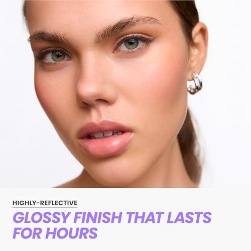 Wonderskin Lip Gloss Blading Top Gloss, Clear Glitter Lip Gloss, Hydrating and High Shine Finish Lip Makeup (Clear Shine)