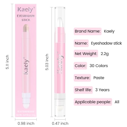 Kaely 2in1 Cream Eye Shadow Brightener Sticks, Pearl White Eyeliner Pencil Shimmer, Eyeshadow Applicator Stick Waterproof Pigmented, Eye Shadow Palette Highlighter Makeup, sombras para ojos, 01