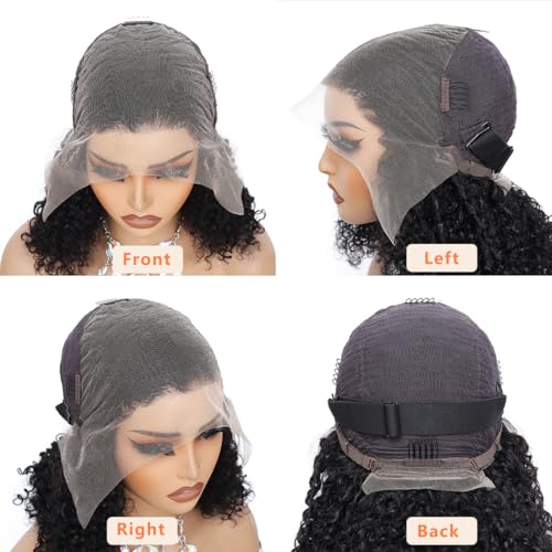 13x6 Lace Front Wigs Human Hair With Baby Hair 250% Density Kinky Curly Wig Human Hair Lace Front Curly Wig Pre-Plucked Brazilian Curly Virgin Hair for Black Women 18inch