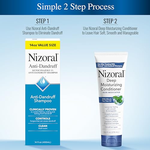 Nizoral Anti-Dandruff Shampoo, 14 Oz + Deep Moisturizing Conditioner, 9.4 Oz Bundle