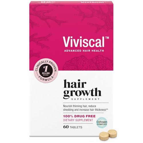 Viviscal Hair Growth Supplements For Women For Thicker, Fuller Hair, Nourishes Thinning & Loss, With Proprietary Collagen Complex, 60 Tablets, 1 Month Supply