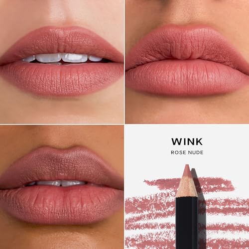 Saie Lip Liner 101 - Lip Pencil Made with a Creamy, Soft Matte Formula for a Naturally Framed or Fully Filled Look - Supercharged with Shea Butter & Jojoba Oil - Wink (.05 oz)