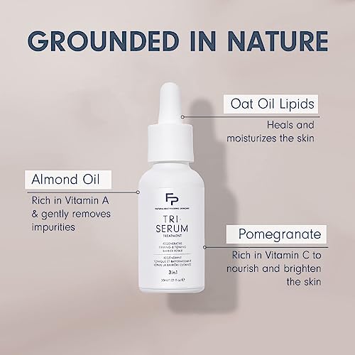 Formulae Prescott Tri-Serum, 3-in-1 Facial Serum with Natural Ingredients to Regenerate, Firm & Tone, and Repair Skin Barrier Function + Address Fine Lines and Wrinkles, For All Skin Types, 30 ml, 1 Fl Oz