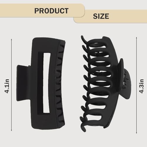6 Pack Claw Clips Hair Clips 4 Inch Hair Claws for Thick Hair Large Matte Hair Clips for Women Strong Hold Banana Clips