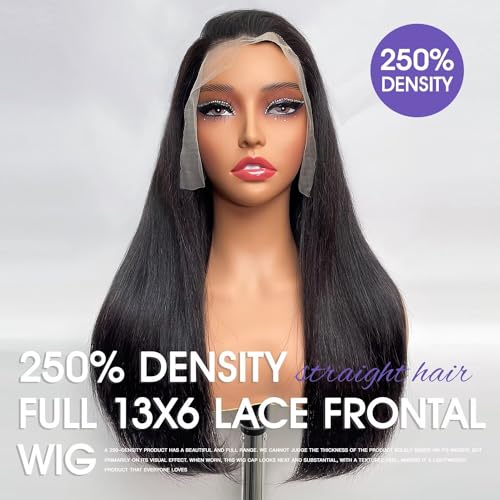 Lemoda Full 13x6 Straight Lace Frontal Human Hair Wigs 250% Density Long/Short Bob Wigs 15A 14Inch HD Transparent 13x6 Full Lace Frontal Wig For Women Pre Plucked Natural Hairline