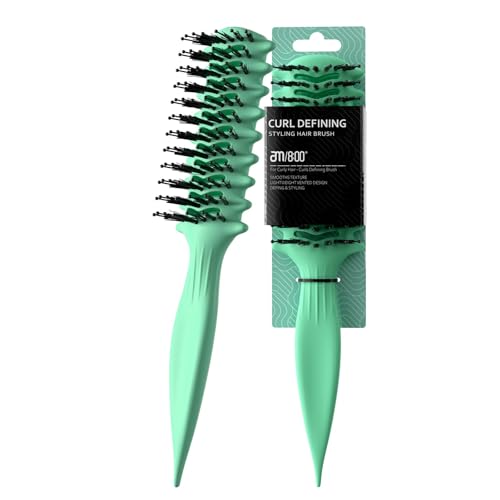 AM8:00 Curl Defining Brush for Shaping & Separating Curly Hair and Adding Volume,Vented Hairbrush for Blow Drying,for Women and Men
