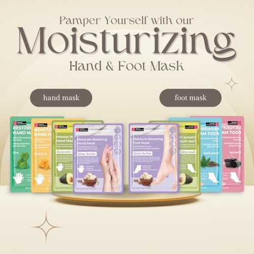 Innerest 12 Pairs Original Derma Beauty Hand Mask Bulk, Moisturizing Hand Gloves for Dry Hands, Nail Care Essential (Vitamin E)