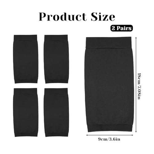 2 Pairs Tattoo Cover up Sleeve, 7.1 X 3.5 Inch Forearm Concealer Support, Tattoo Aftercare UV Protection Over sleeve Fashion Sleeves for Women Men(Black)