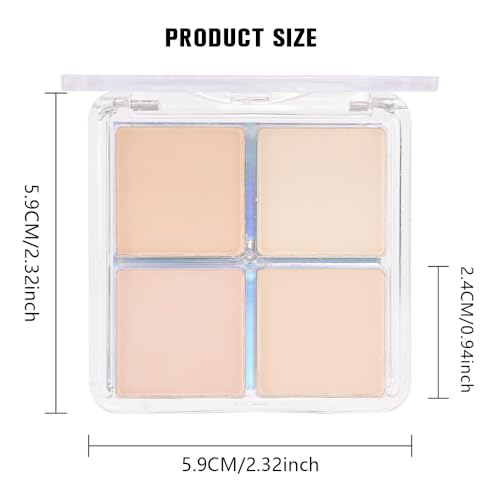 4 Colors Light Beige Nude Pink Ivory Eye Shadow Powder Palette Makeup, Neutral Matte Shimmer Cream Quad Eyeshadow Palette for Women Highly Pigmented Waterproof, paleta de sombras de ojos, Vegan