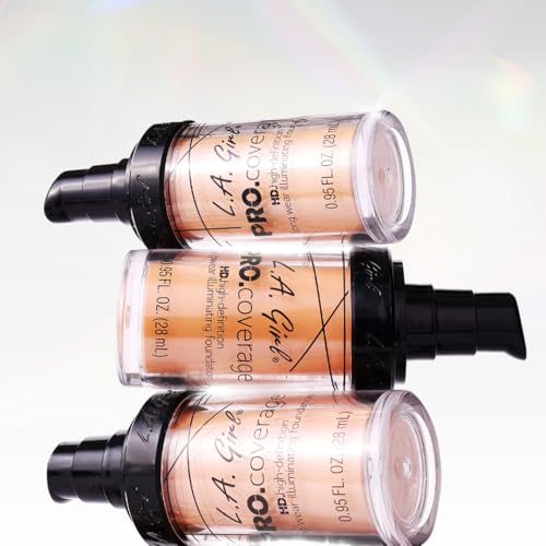 L.A. Girl Pro Coverage Liquid Foundation, White, 0.95 Fl Oz