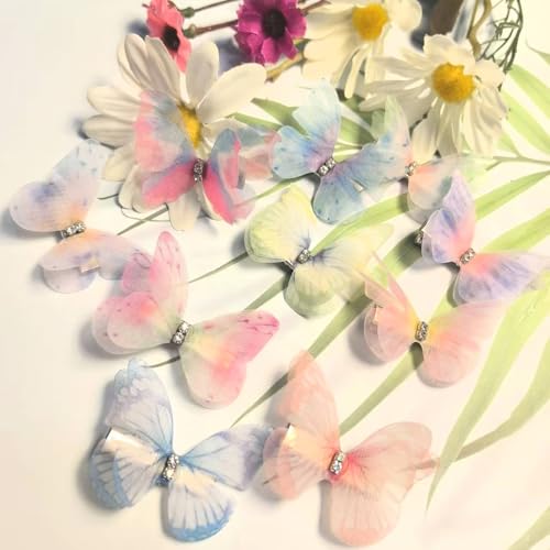 Hair Decoration Butterfly Clip-Moving Butterfly Hair Clips for Girls (Colorful A-10PCS)