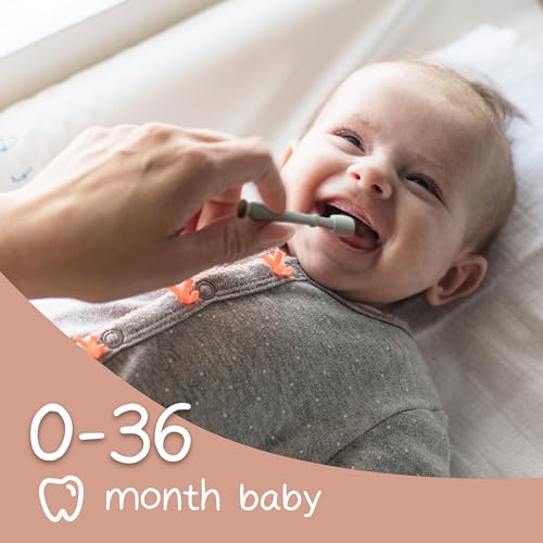 Moonkie Baby Tongue Cleaner, Toddler Toothbrush, Baby Oral Cleaner Newborn Kit for 3 Months+, 2 Pcs (Blush/Pale Mauve)