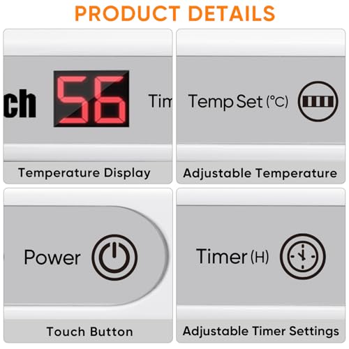 ROMECH 23L Hot Towel Warmer Cabinet, Professional Towel Heater with LED Temperature Display Setting, Extra Large Capacity Towel Warmers for Spa Massage Salon Home (White, 23L)