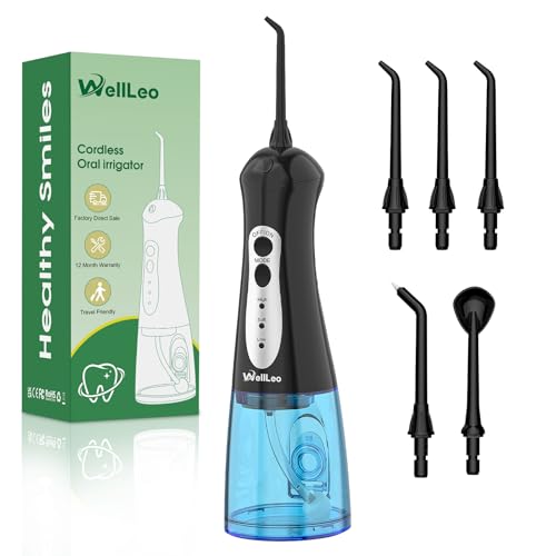 Water Flossers for Teeth, Portable Oral Irrigator Rechargeable Water Dental Flosser Pick with High Pressure 5 Jet Tips, IPX7 Travel Water Flossing for Brace Teeth Cleaner Gum Care