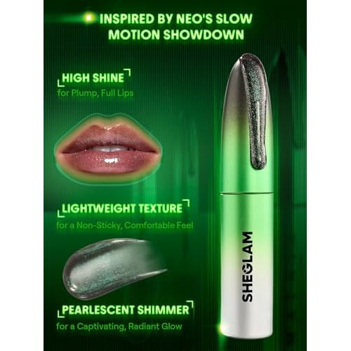 SHEGLAM The Matrix Slowmo Lip Gloss High-shine Lightweight Non-Sticky Formula Lip Makeup-Reloaded