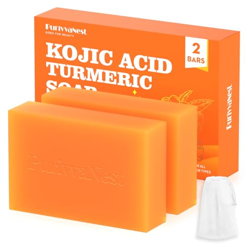 Turmeric Soap Bar Dark Spot Kojic Acid soap Remover for face and body Even Skin Tone, Moisturizing & Nourishing Natural Ingredients£¨2Pack£©