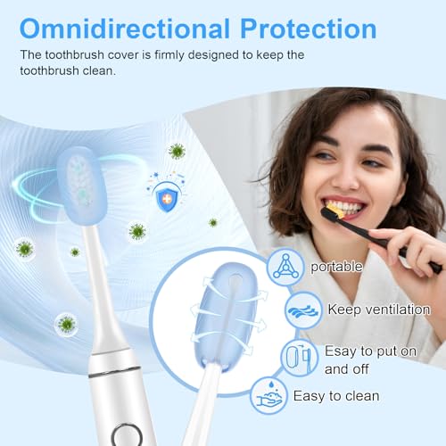 Xixter 12 Pack Silicone Toothbrush Covers for Travel, Tooth Brush Cover Cap for Electric & Manual Toothbrushes Head Covers, Toothbrushes Protector for Kids, Reusable Toothbrush Caps