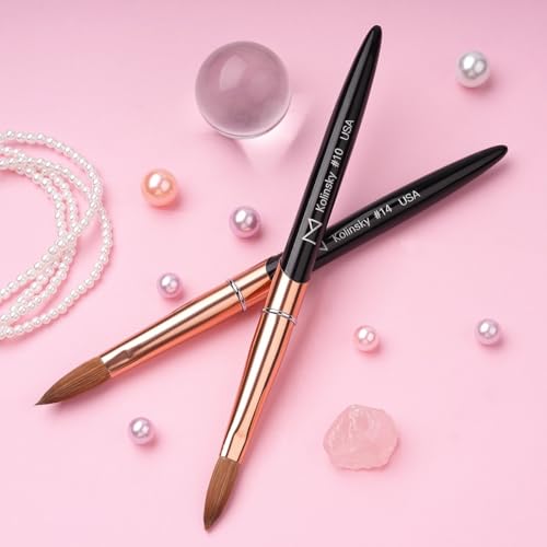 M ? Regal 100% Kolinsky Acrylic Nail Brush | Professional Acrylic Nail Sculpting & Application Brush | Premium Nail Art Tool for Nail Technicians & Artists (#10)