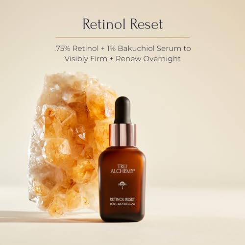 Tru Alchemy Retinol Reset Revitalizing Retinol Serum for face - Wrinkle Appearance Serum & Cream for Face w/Bakuchiol, Niacinamide for Overnight Renewal w/Long-Term Radiance - 1 fl oz (2-Pack)