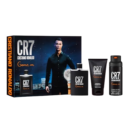 Cristiano Ronaldo Game On for Men - 3 Pc Gift Set 3.4oz EDT Spray, 5.1oz Shower Gel, 4.1oz Body Spray