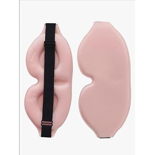 Sosun Beauty Double Layer Blush Pink Satin Sleep Bonnet with Tie Band and Free Matching Sleep Mask