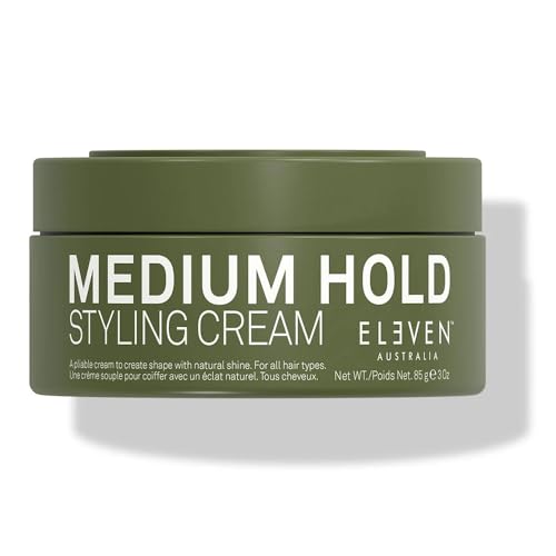 ELEVEN AUSTRALIA Medium Hold Hair Styling Cream for Men & Women - Slick Hold Pomade Product with Carnauba Wax, Shaping for Short, Medium, or Long Hair, Matte Texture Paste, Adds Natural Shine - 3 oz