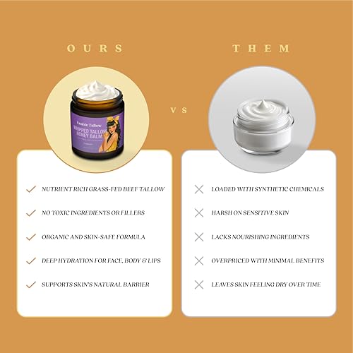 Face & Body Cream ? Whipped Beef Tallow & Manuka Honey Balm for Dry Skin, Eczema & Sensitive Skin ? Natural Moisturizer, Lavender Scent, 4oz