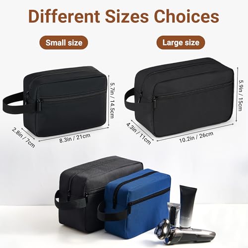 Elviros Travel Toiletry Bag for Women and Men, Lightweight Makeup Bag Hanging Dopp Kit with Shaving Compartment Cosmetic Organizer Small Tool Bag Travel Essentials, Black