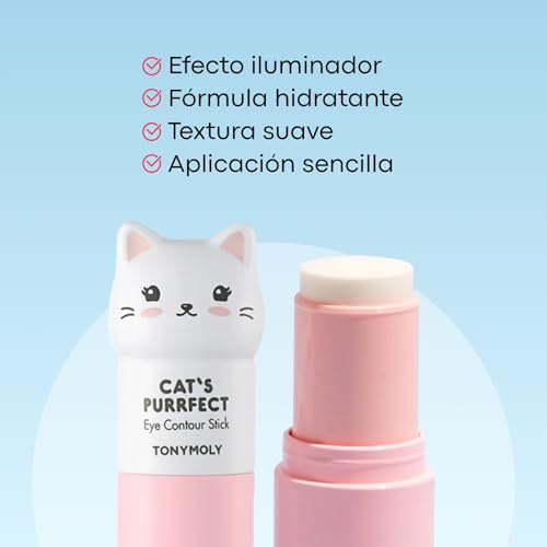 TONYMOLY Cat¡¯s Purrfect Eye Contour Stick ? Under Eye Primer & Illuminator for Dark Circles, Puffy Tired Eyes ? Pearlescent Brightening, 9g