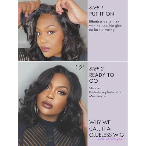 LUVME HAIR 5x5 Lace Closure Wigs Glueless Loose Wave Lace Front Wigs Human Hair