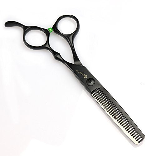 Professional Hair-Dressing Scissors and Hair Thinning Scissor Shears set - Black - Stainless Steel J44C 5.5"and 6" (6" set)