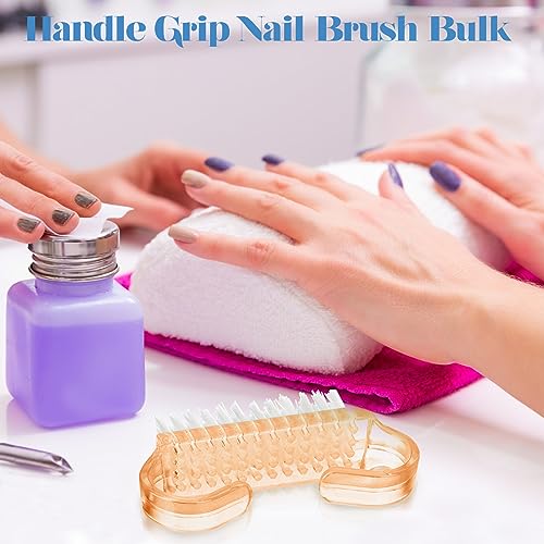 Bokon 400 Pcs Handle Grip Nail Brush Bulk Nail Scrub Brush Nail Brush for Toes and Nails Cleaner, Pedicure Scrubbing tool kit for Men and Women(Colorful)