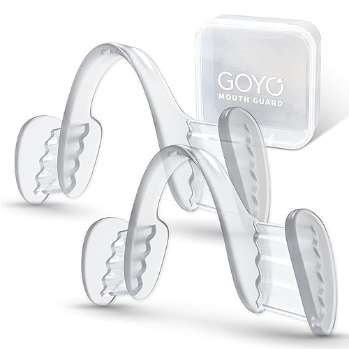 Mouth Guard for Grinding and Clenching Teeth at Night, Sleep Night Guard, Grinding Protection, Clenching Protection, Teeth Bruxism Mouth Piece with Travel Hygiene Case (2set) (1set)
