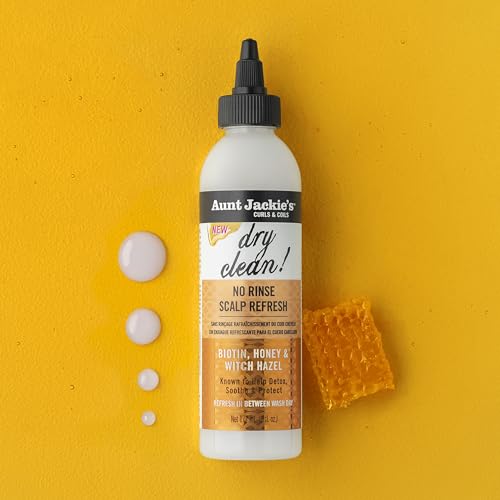 Aunt Jackie's Braid + Twist Collection Dry Clean! No Rinse Scalp Refresh ? Detox and Moisturize Scalp with Witch Hazel, Scalposine, Biotin, and Honey ? 6 fl oz