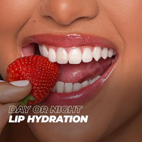 Vitamasques Lip Butter Balm Strawberry, Korean Lip Balm - Peptide Lip Treatment - Lip Balm Hydrating - Light Tinted Lip balm - Made in Korea - 0.33 fl.oz
