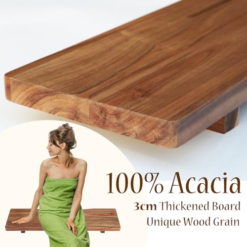 Premium 1.2IN Thickened Board Acacia Wood Bathtub Tray Caddy with Adjustable Legs, Minimalistic Design Bath Tray for Tub, Bathtub Accessories, Fits Most Bath Tubs, Idea for Women