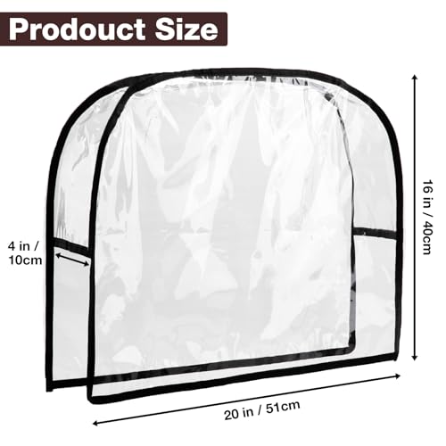 Noverlife Round Barber Chair Cover Protector, 20 in Wide Clear PVC Salon Chair Cover, Hairdressing Chair Back Stitched Cover Durable Easy Clean Covers Prevents Damage for Hair Salon Spa Office Chairs