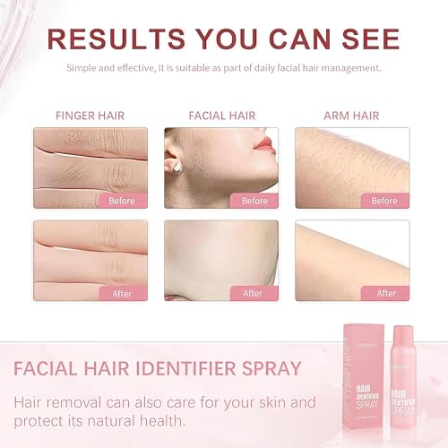 Hair Identification Spray for Facial Shaving - Removes hair and dead skin, Women's Facial Shaving Powder Spray - Moisturizing Skin Care Set, Suitable for sensitive skin/unisex, with 4 Razors (1Set)