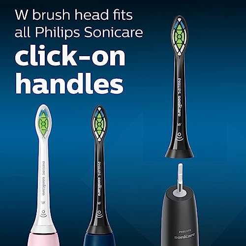 Philips Sonicare W DiamondClean - Genuine Replacement Electric Toothbrush Heads, Black, 2 Pack, HX6062/95