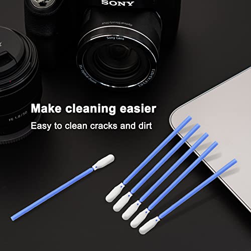 Wellgler's 3.65'' Lint Free Foam Cleaning Swabs,Multi-Purpose Detailing Foam Tip Swabs,Cleaning Swabs for Electronics,Gun,Car Vent .KM722(Blue 100PCS)