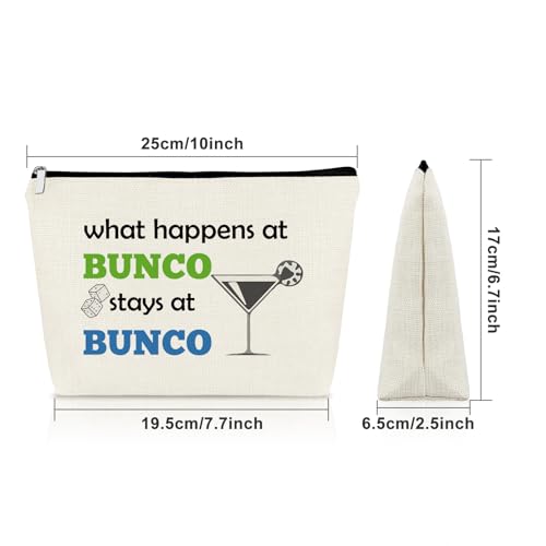 Sazuwu Bunco Gifts for Women Makeup Bag Bingo Players Gifts Bunco Game Gifts Cosmetic Bag Gifts for Bunco Lovers Bunco Birthday Party Supplies Bingo Lovers Gift Ideas Bunco Traveling Gift