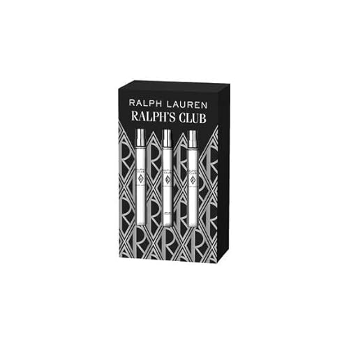 RALPH LAUREN FRAGRANCES Ralph's Club Men's Cologne Discovery Set - Eau de Parfum, Eau de Toilette & Parfum - Woody & Fresh - 3-Piece Gift Set - Travel Size - 0.3 Fl Oz Each