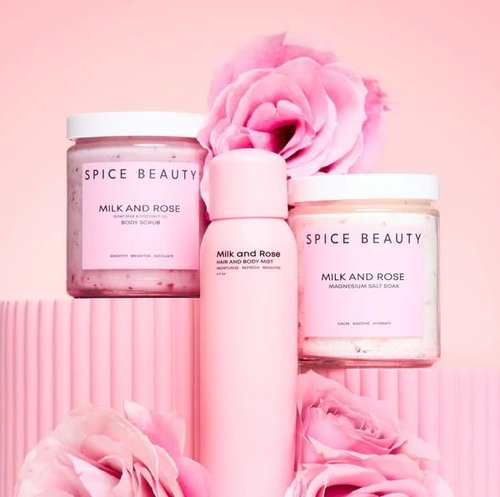 SPICE BEAUTY Milk & Rose Hair and Body Mist – Hydrating Floral Body Spray & Hair Perfume with Rose, Goat Milk, Chamomile, Lavender & Honey – Refreshing Mist for Skin, Hair & Clothing – 6.7 oz